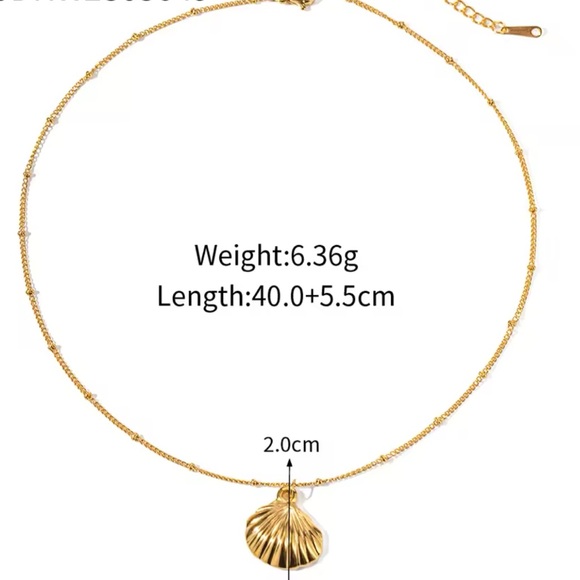 ◾️18K Gold Plated Scallop SeaShell Pendant Necklace - Picture 6 of 8